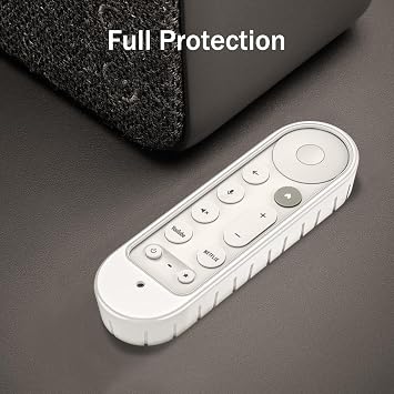 Fintie Remote Control Case for Google TV Streamer (4K) Voice Search Remote 2024 - [Beehive Series] Lightweight Non-Slip Shockproof Silicone Protective Slim Case Cover, White