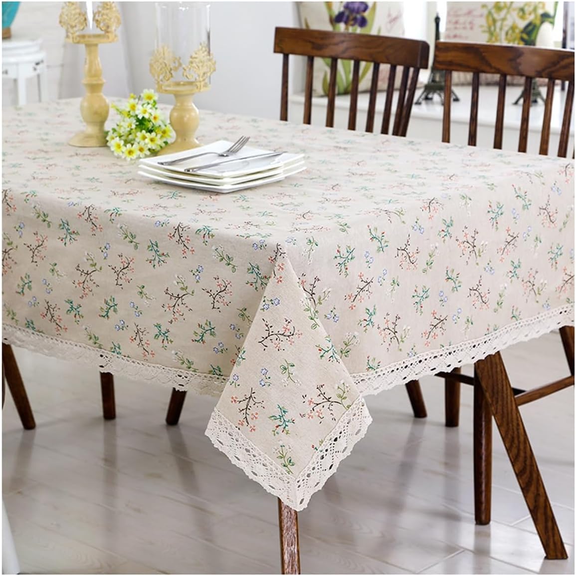 JAELA Rectangular Tablecloth, Cotton Linen Tablecloths Washable Table Linener Home Table Cover Table Protecter for Cafe Restaurant，Dining，Buffet Tabletop Decoration (Color : E, Size : 120 * 160cm)