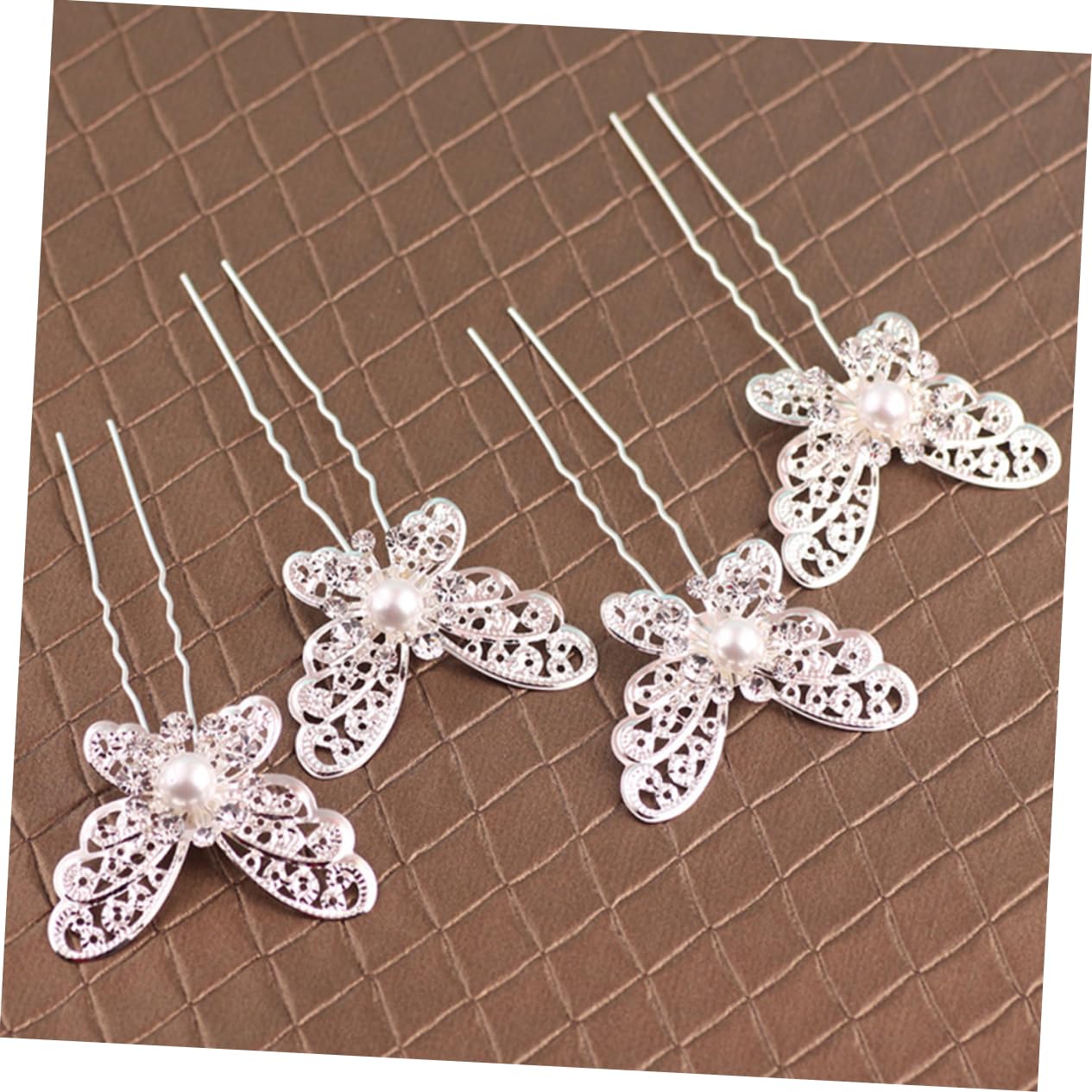 FRCOLOR 60pezzi Fermagli Per Sposa Con Perle e Cristalli Accessori Eleganti Per Cerimonia e Matrimonio Argento