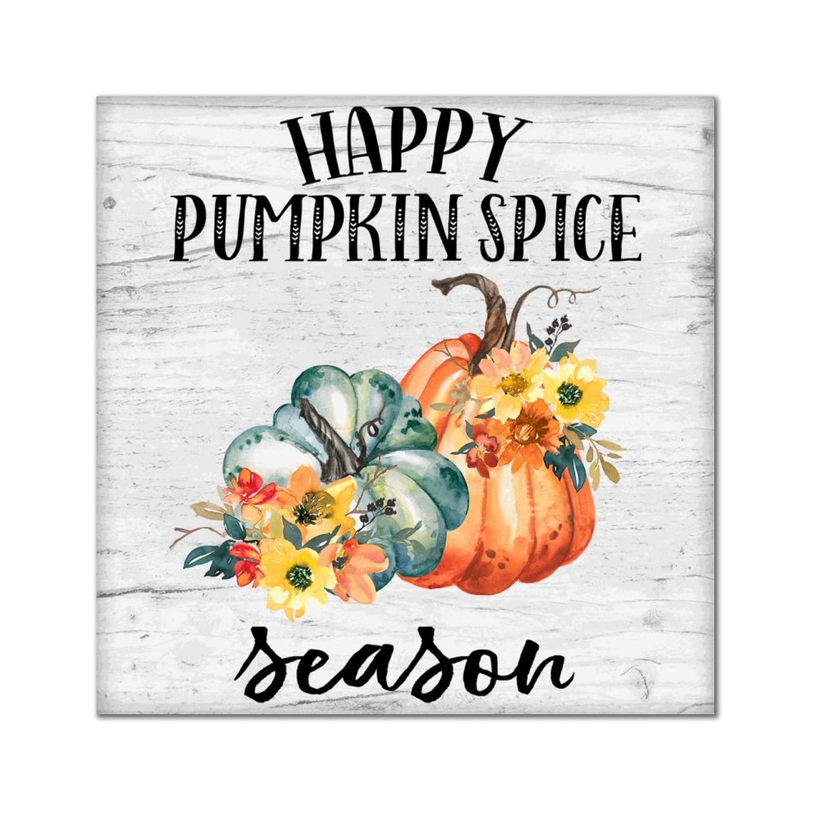 Panneau en bois Happy Pumpkin Spice pour salon et cuisine d'automne