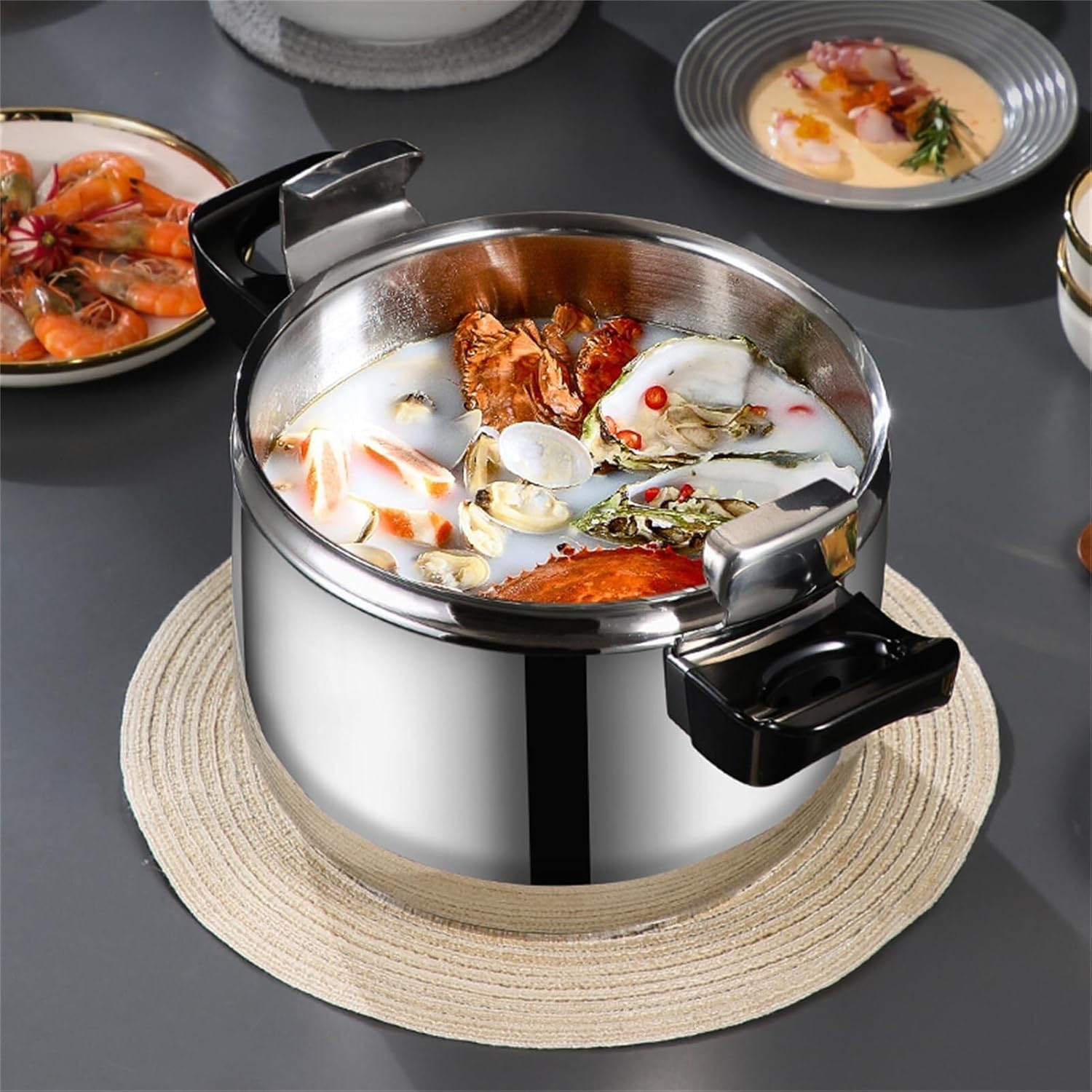 Pressure Cooker 15-50 Qt Stainless Steel, Commercial Very Large Pressure Cooker, Multi Explosion Proof Large Steamer Cooking Pressure Canners, for Home, Commercial Use,50L(15L)