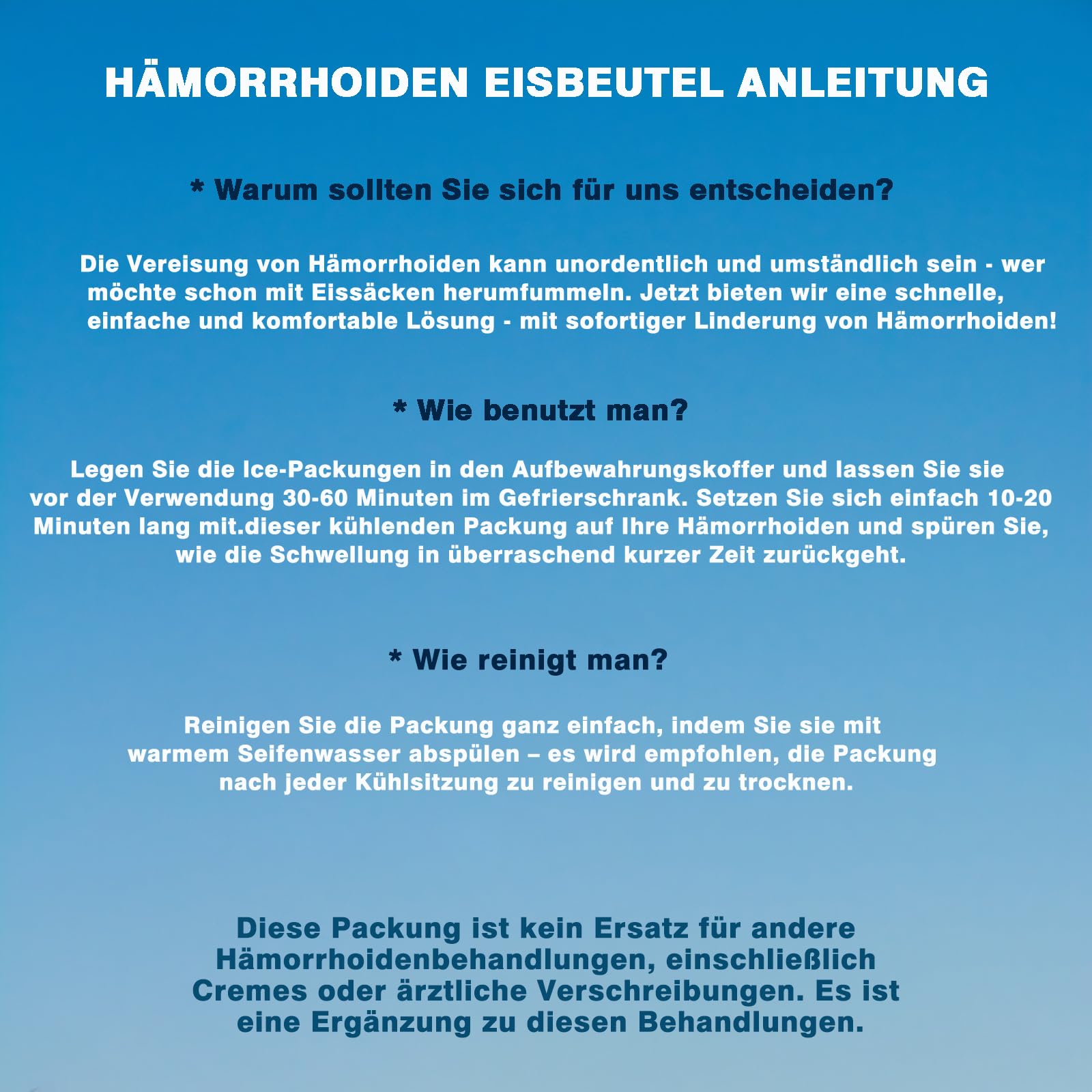 Cuscinetti refrigeranti in gel ultra morbidi per alleviare efficacemente le emorroidi. Include 2 scatole igieniche per comprimere il freddo