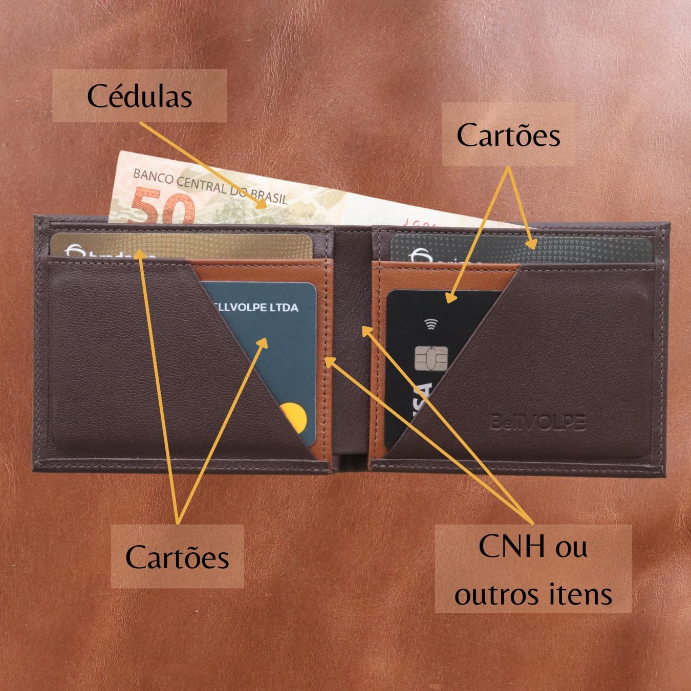 Carteira Masculina Horizontal Slim Carteira Masculina Horizontal Slim