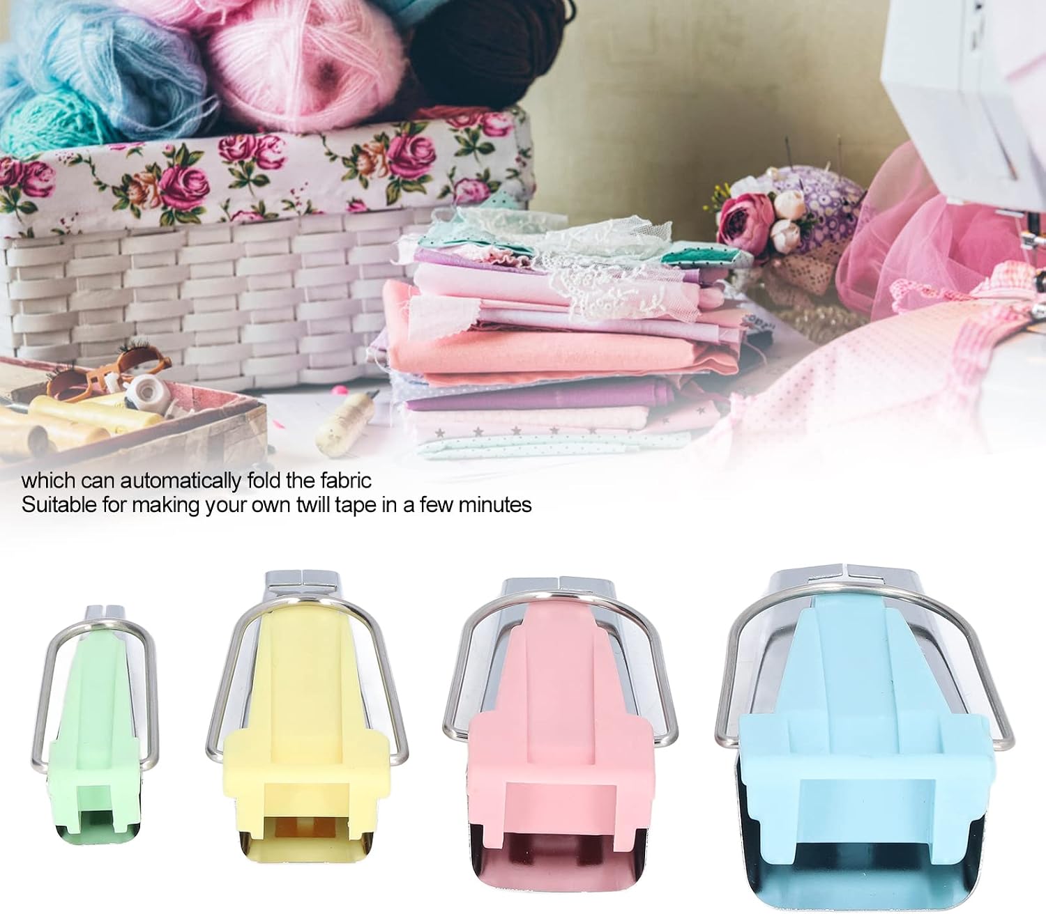 4PCS Bias Tape Maker,Binding,Fabric,Household Sewing Quilting Tools,for Patching Work Supplies