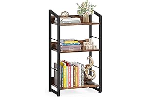 3 Tier Narrow Bookshelf: Small Modern Style Bookshelves for Living Room & Home Office Decor
