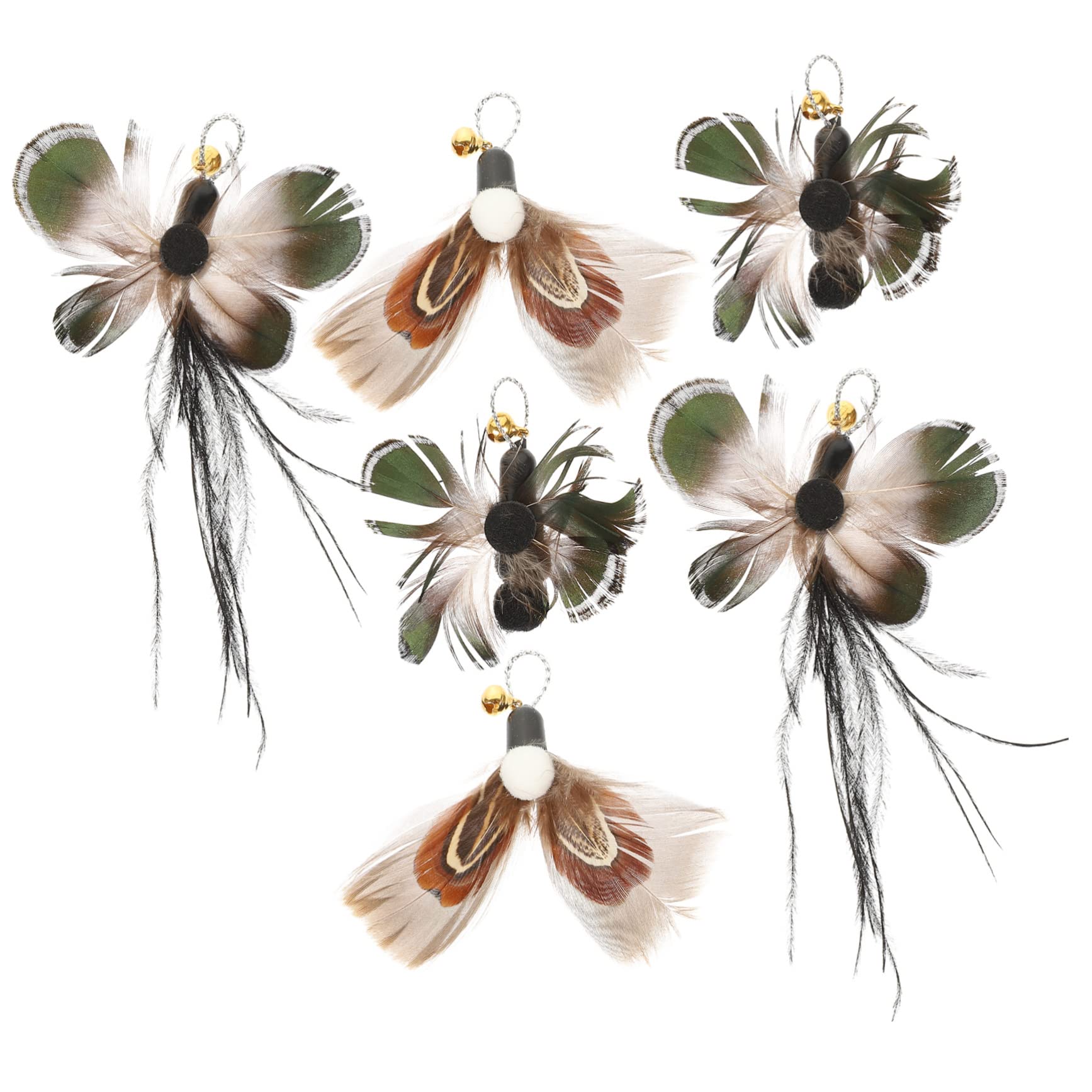 INOOMP 24pièces Têtes De Rechange pour Canne à Chat Jouets Insectes Et Plumes Améliorez De Chat