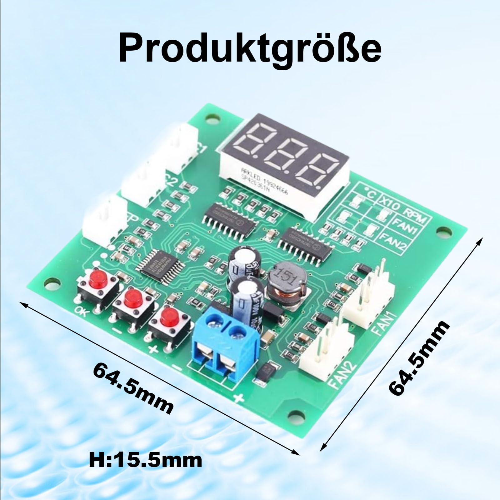 2-kanałowy 4-przewodowy moduł sterownika PWM DC 12 V24V48 V drut regulator temperatury wentylatora | Regulator temperatury, regulator prędkości obrotowej, do wentylatora komputera/alarmu