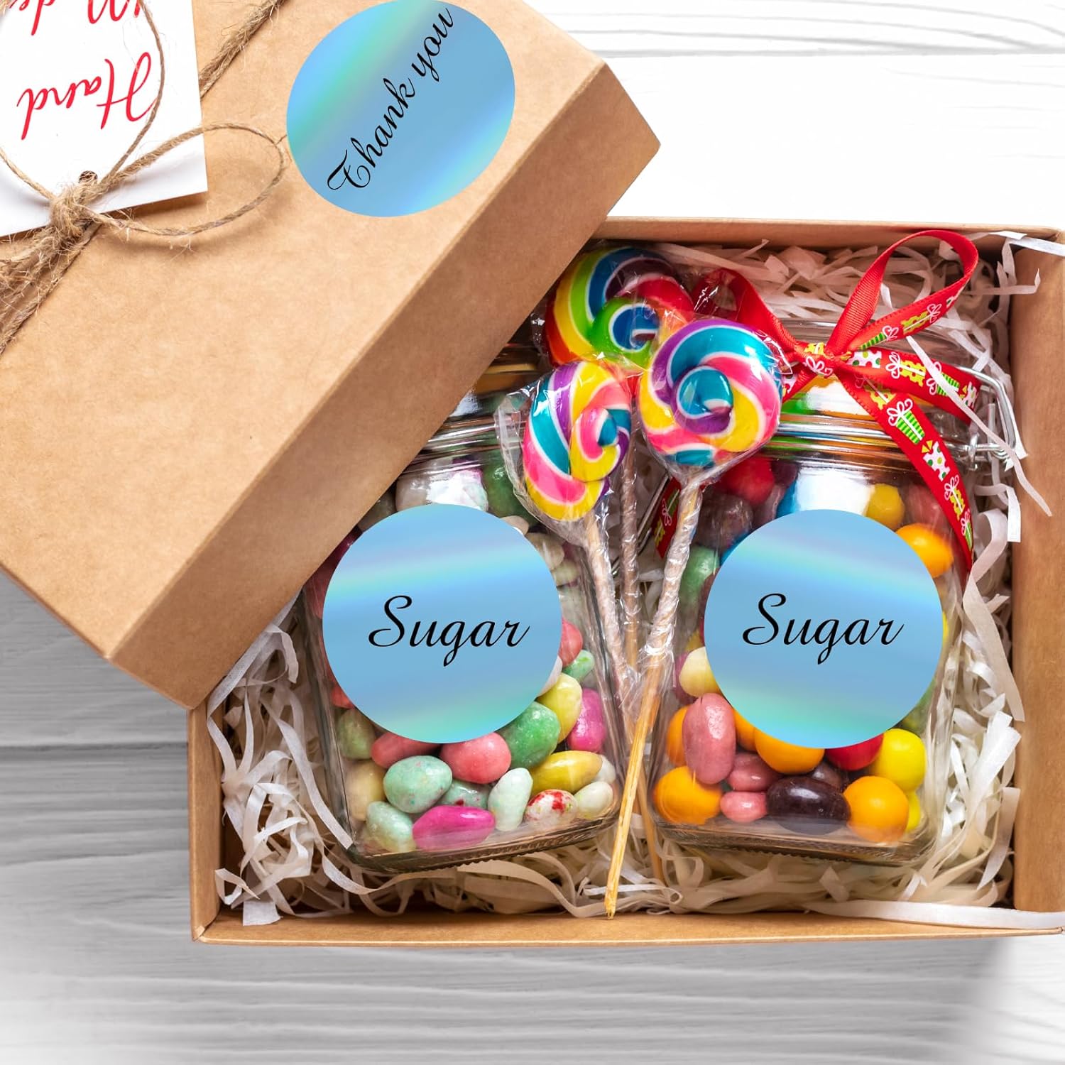 2" Circle Holographic Thermal Label Stickers Blue, Round Printable Rainbow Glitter Thermal Printer Sticker Labels for Gift Wrapping, Self-Adhesive Name Price Tag DIY Custom Logo Design - Image 6