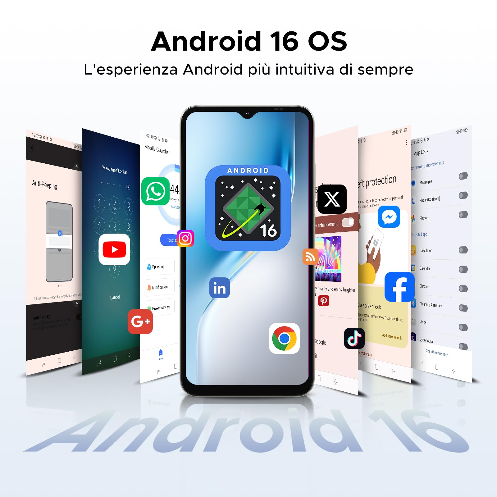 Note 56X Pro Android 16 Smartphone, 6150mAh Batteria, UNISOC T7225 Telefono, 6.56" HD+90Hz Display, 32GB+128GB, 13MP+8MP Cellulare, NFC/Widevine L1/Face ID/Impronta Laterale, Nero
