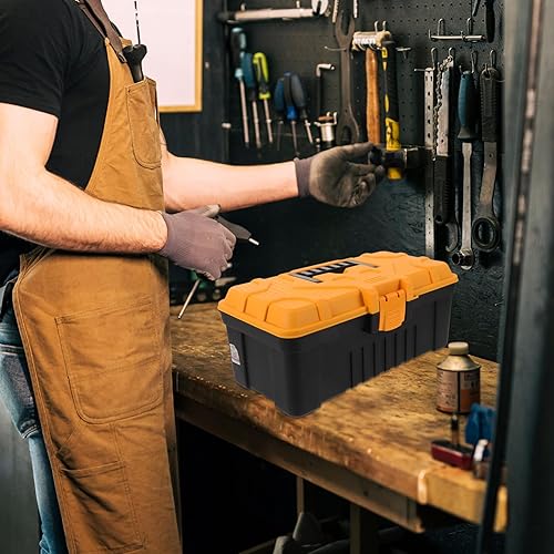 Miniatura 2 de Veemoon Caja de herramientas de plástico con bandeja extraíble, caja de piezas pequeñas, caja de almacenamiento multifunción, caja de herramientas