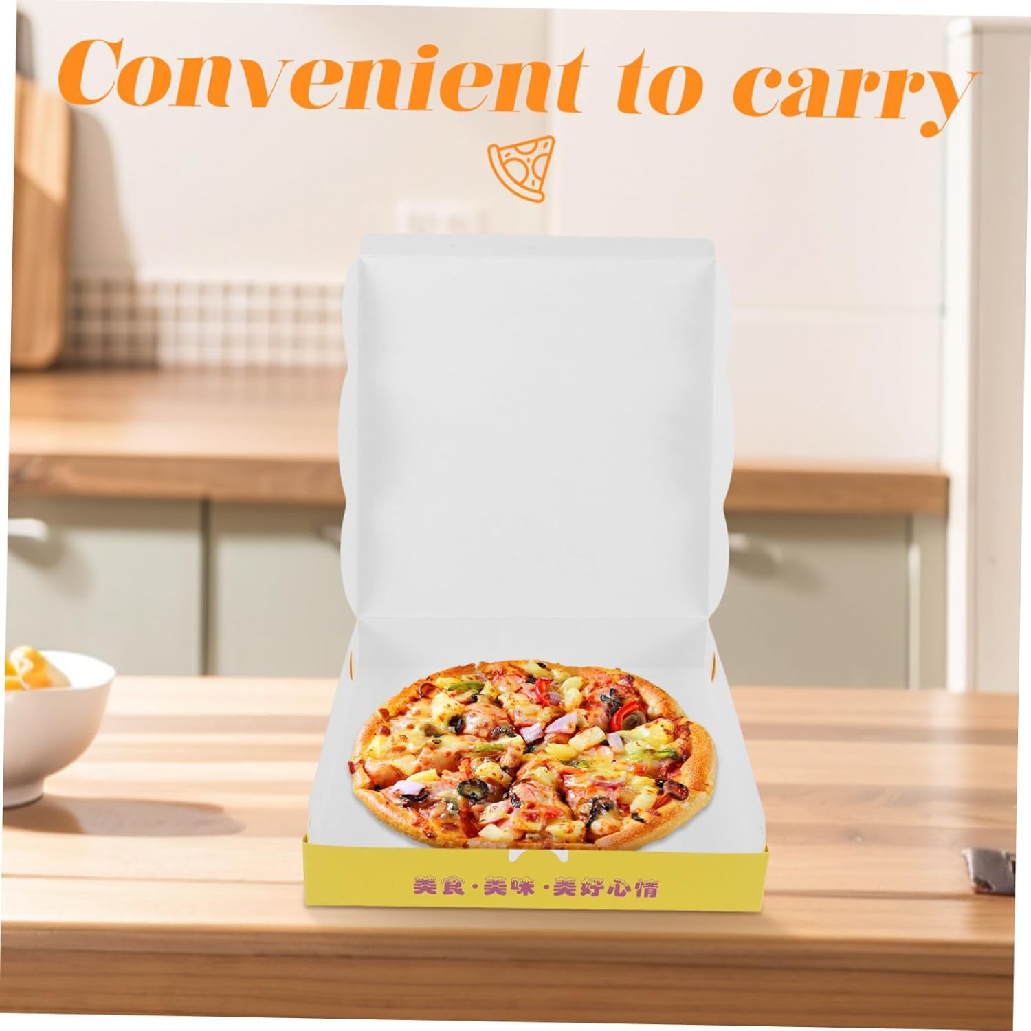 Gatuida 40pcs 9-inch Cardboard Pizza Boxes Flat Takeout Containers Kraft Paper Food Packaging for Pizza Parties