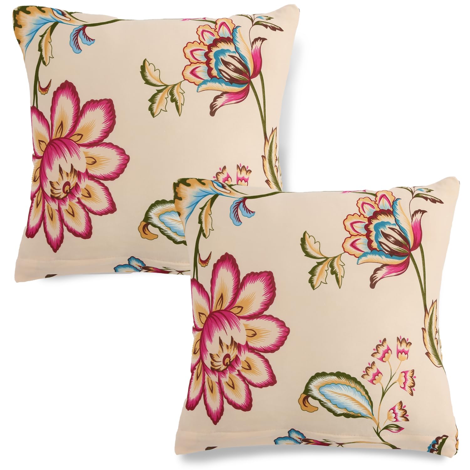 HOKIPO Sofa Cushion Cover 16 inch x 16 inch, Pack of 2, Beach Beige Dahlia (AR-5137-D11*2) (B0D7C1PS38) Amazon Price History, Amazon Price Tracker