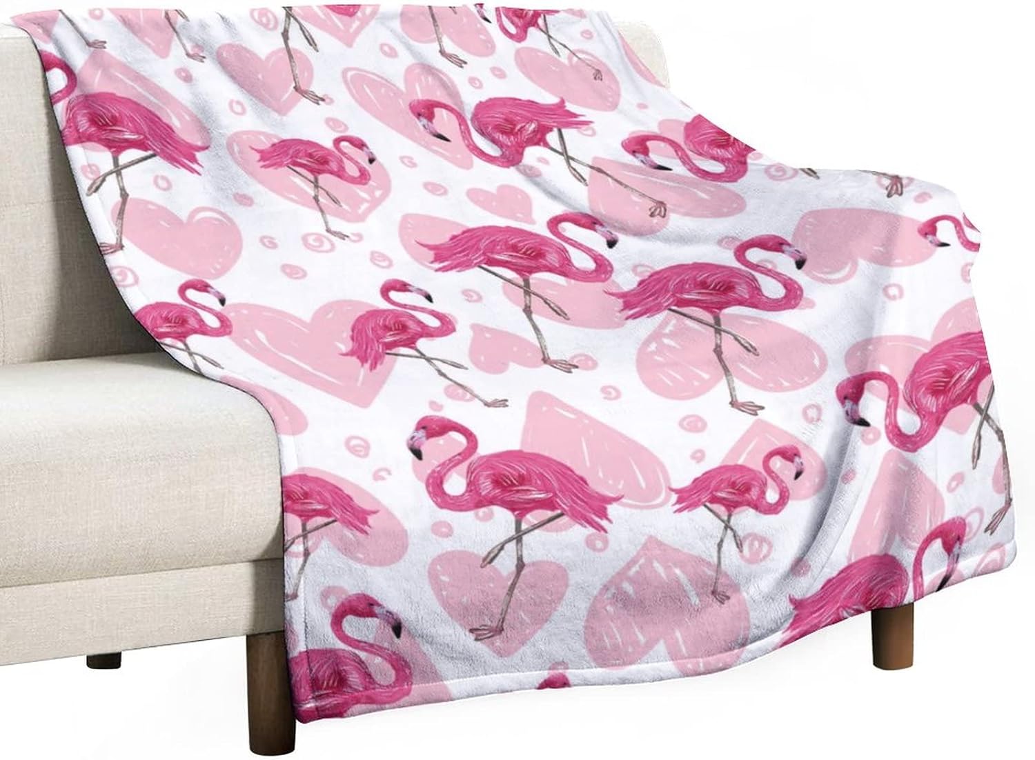Flamingo Blanket Gifts - 40 x 50 Inches Cute Flamingo Throw for Kids - Light Pink Cozy Fuzzy Plush Blankets for Sofa - Image 2