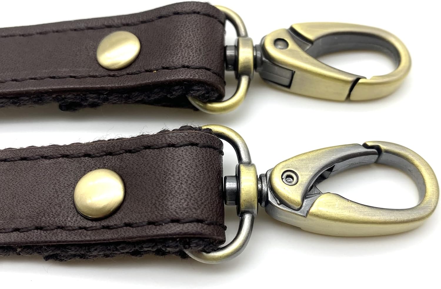 3dancraftit Adjustable Genuine Leather Shoulder Crossbody Bag Purse Strap Handles with Hooks for Bag Making Replacement 45 1/2" / 116cm Dark Coffee T179