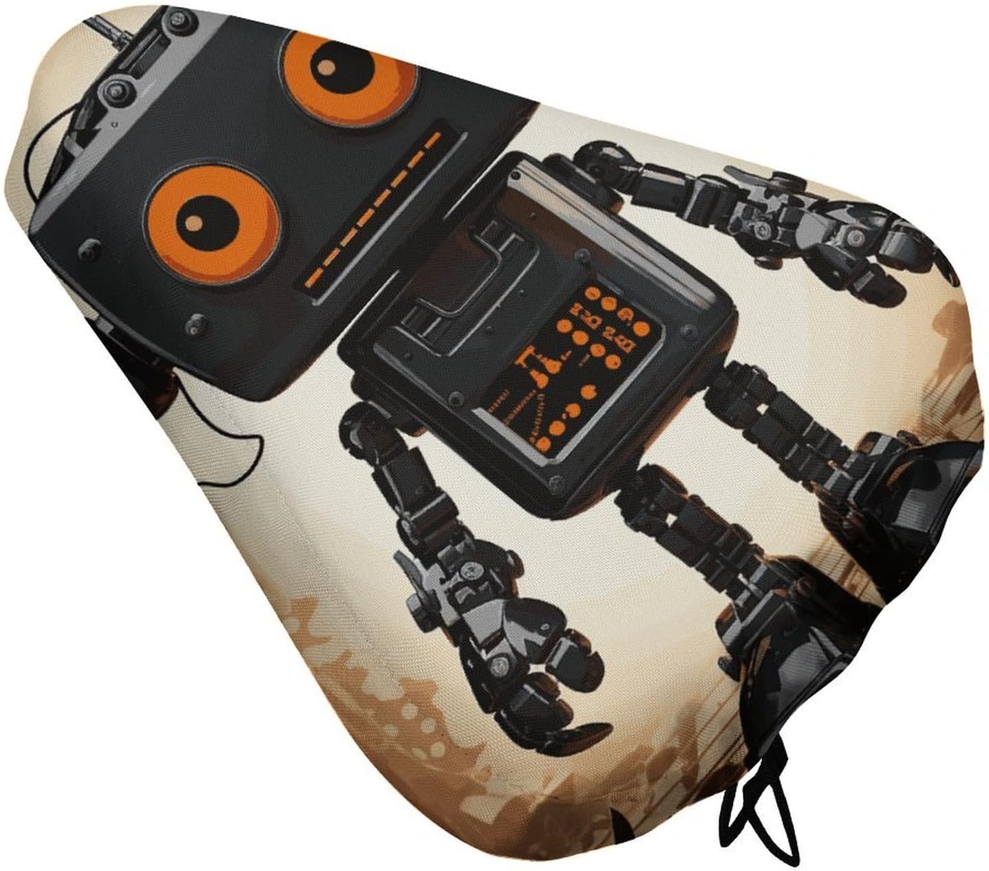 Black Robot Waterproof Bike Seat Cushion with Drawstring for Women Men Soft Padded Bicycle Seat Cover for Comfort Wide Road Bike Saddles Universal Fit for Mountain Exercise