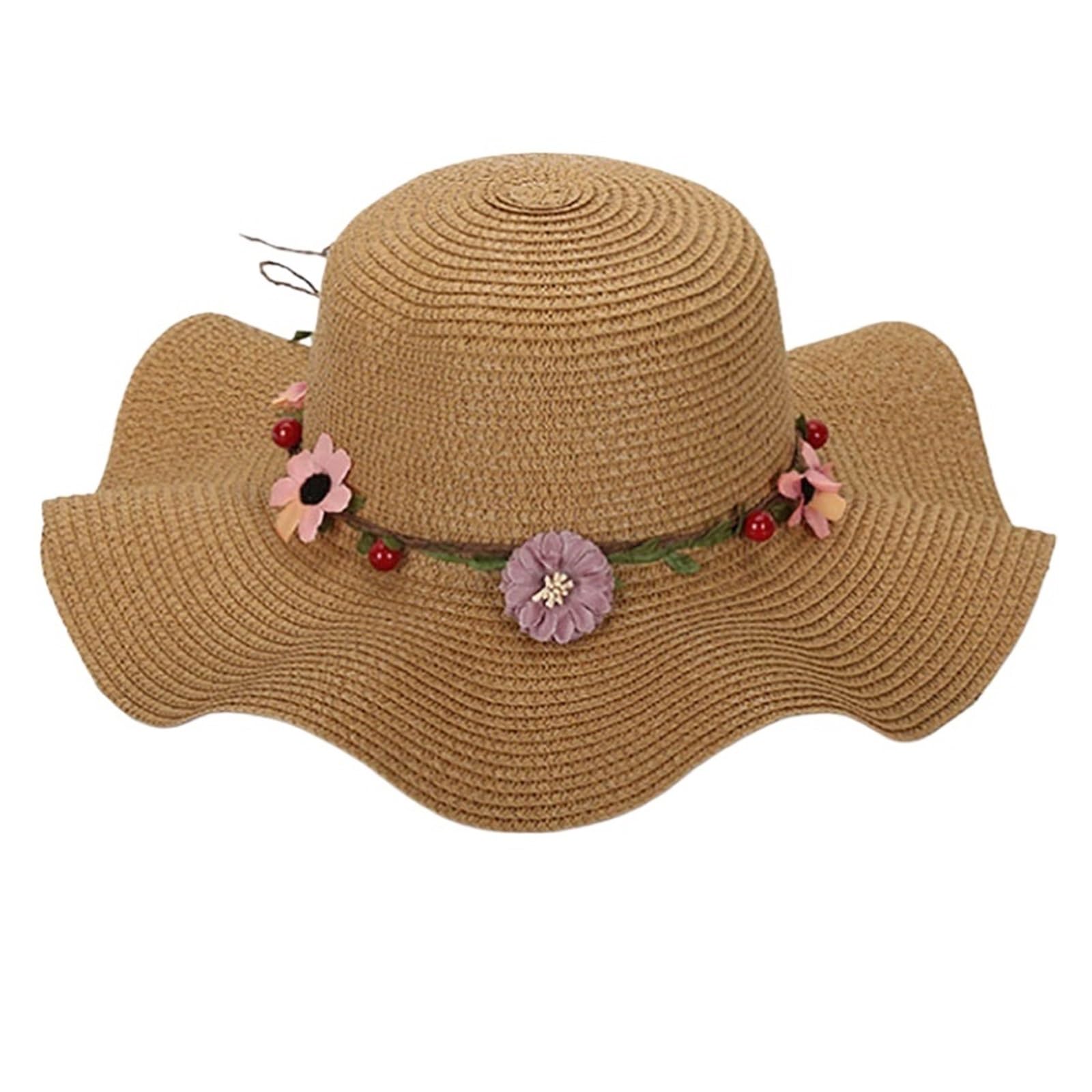 Chapeau de soleil en paille avec fleur élégante idéal pour vos vacances à la plage