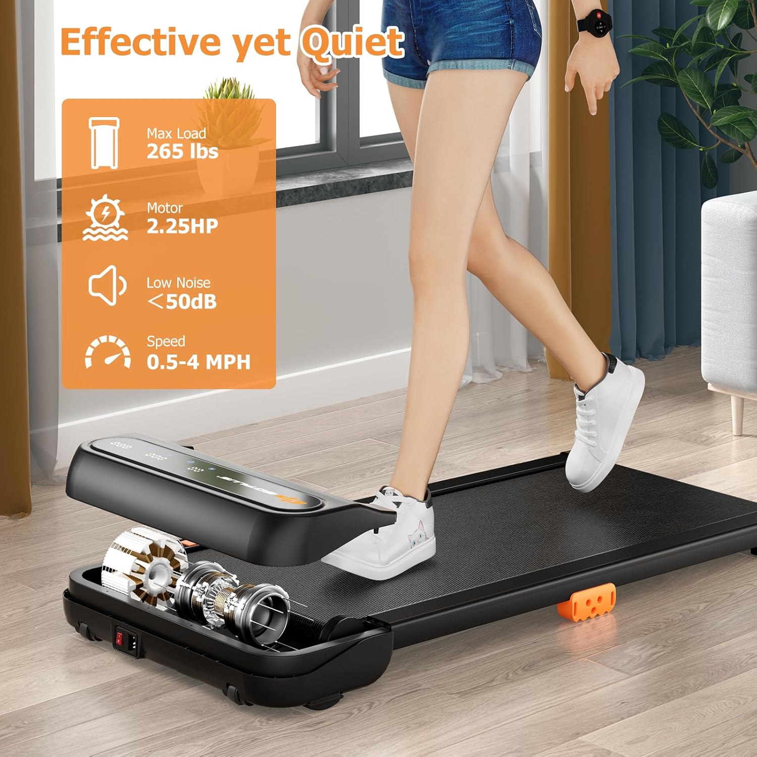 Goplus Walking Pad, Under Desk Treadmill for Home and Office, Walking Pad Treadmill Under Desk with 265 lbs Capacity, 12 Preset Programs, Watch-Like Remote Control, LED Touch Screen, Installation-Free