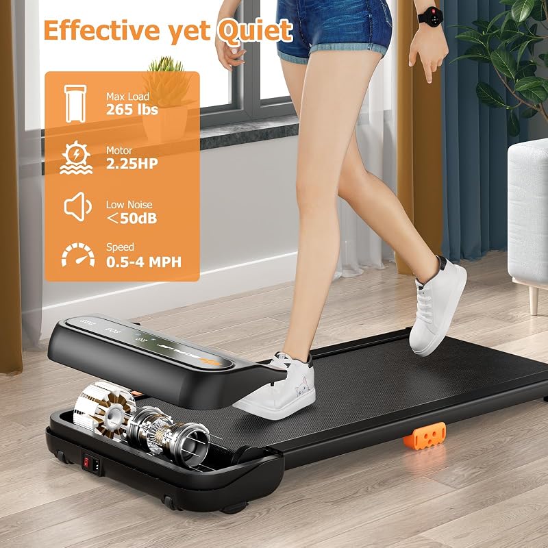 Goplus Walking Pad, Under Desk Treadmill for Home and Office, Walking Pad Treadmill Under Desk with 265 lbs Capacity, 12 Preset Programs, Watch-Like Remote Control, LED Touch Screen, Installation-Free image 6
