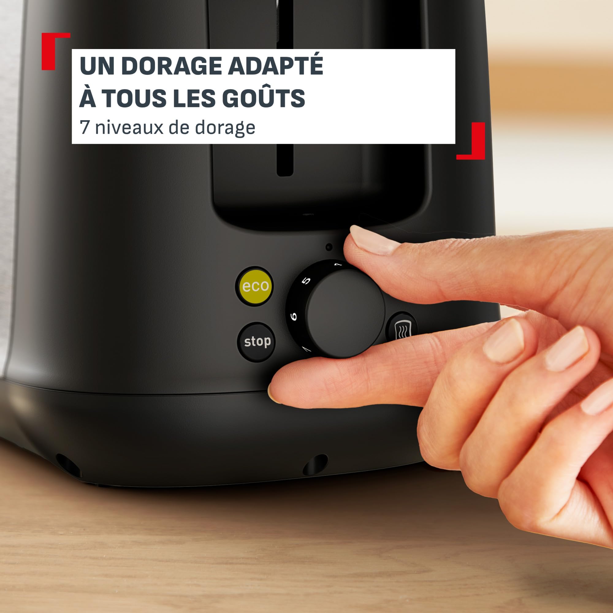 Tefal Subito, Grille-pain 2 fentes, Option de chauffe pour 1 fente, Fentes extra-larges, Levier de surélévation, TL342DE0