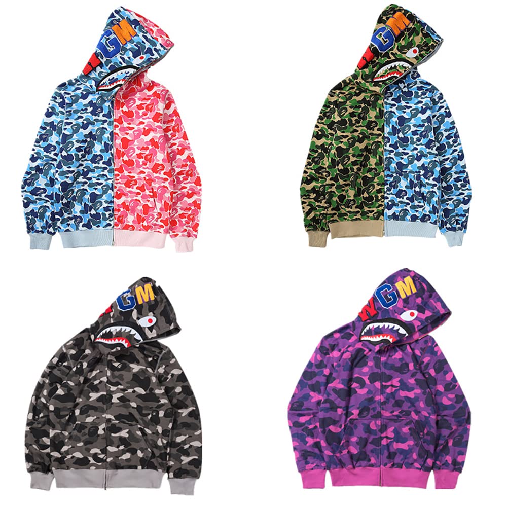 Felpa con cappuccio stampata alla moda giacca con zip completa per uomo donna giacca mimetica