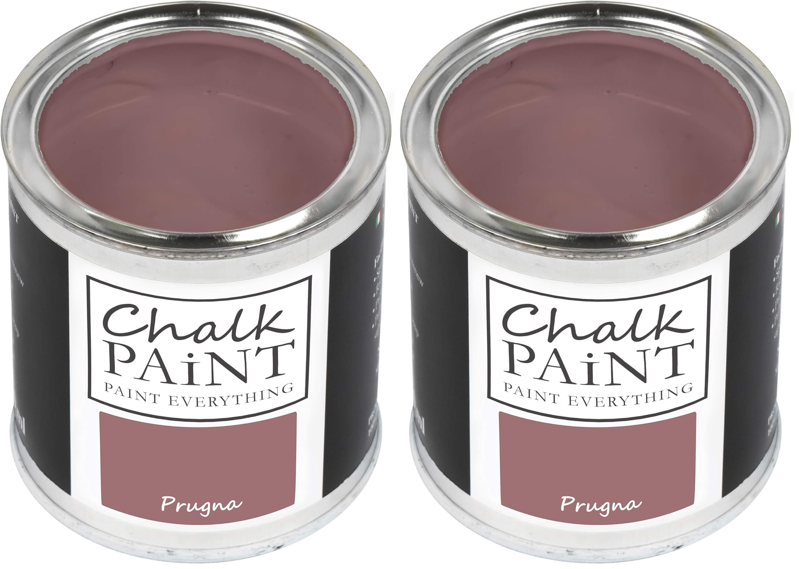 Chalk Paint Everything® – Pintura tiza Prugna vuelva a dar color fácilmente todo tipo de material sin lijar (250 ml) (Paquete de 2)