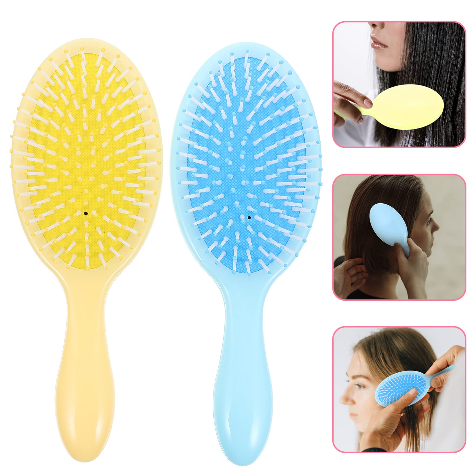 capelli 4 pezzi statico for casa districante viaggio no blu bagnato spazzole for massaggio spesse styling pettine cuoio capelluto plastica donna donna parrucchiere giallo pratico aria capelli lunghi r