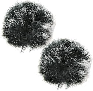 2 Pcs Lavalier Wind Muff Lapel Microphone Windscreen Muff Artificial Furry Lav Windscreen Windproof Wind Screen (0.5cm)