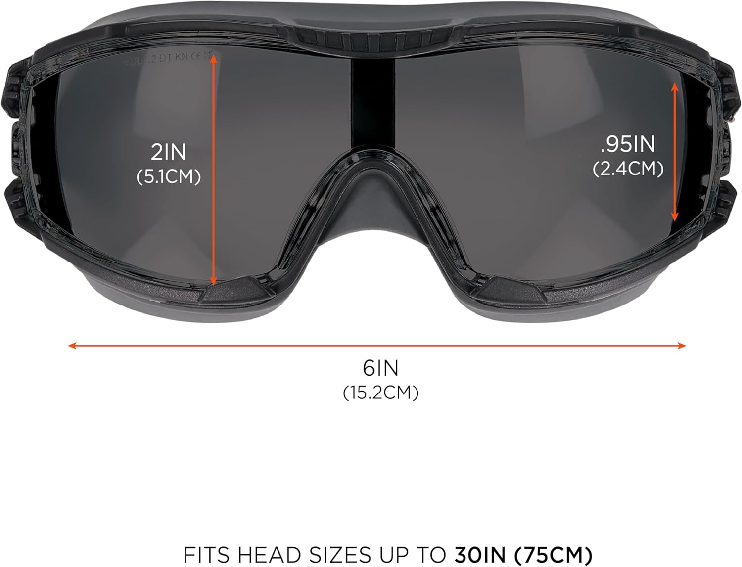 Ergodyne Skullerz Arkyn Protective Dust Safety Goggle, Non-Vented, Anti Fog, Scratch Resistant​, Adjustable Neoprene Strap - Image 5