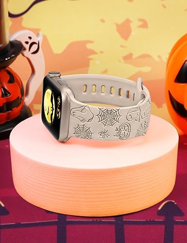 Miniatura 10 de W-RARA Correa grabada de Navidad compatible con Apple Watch Band de 1.496 in 1.575 in 1.614 in 1.654 in 1.732 in 1.772 in 1.929 in para mujeres y