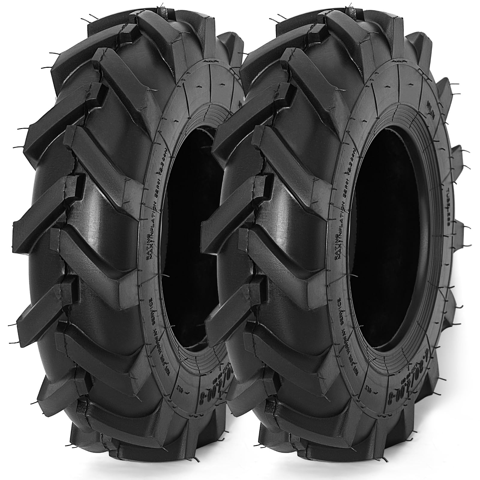 2 PCS 4.80/4.00-8 Tires, 4.80x4.00-8" Tubeless Turf Lawn Garden Tires for Tractor Tillers Golf Cart Most Garden Lawn Mower Tires