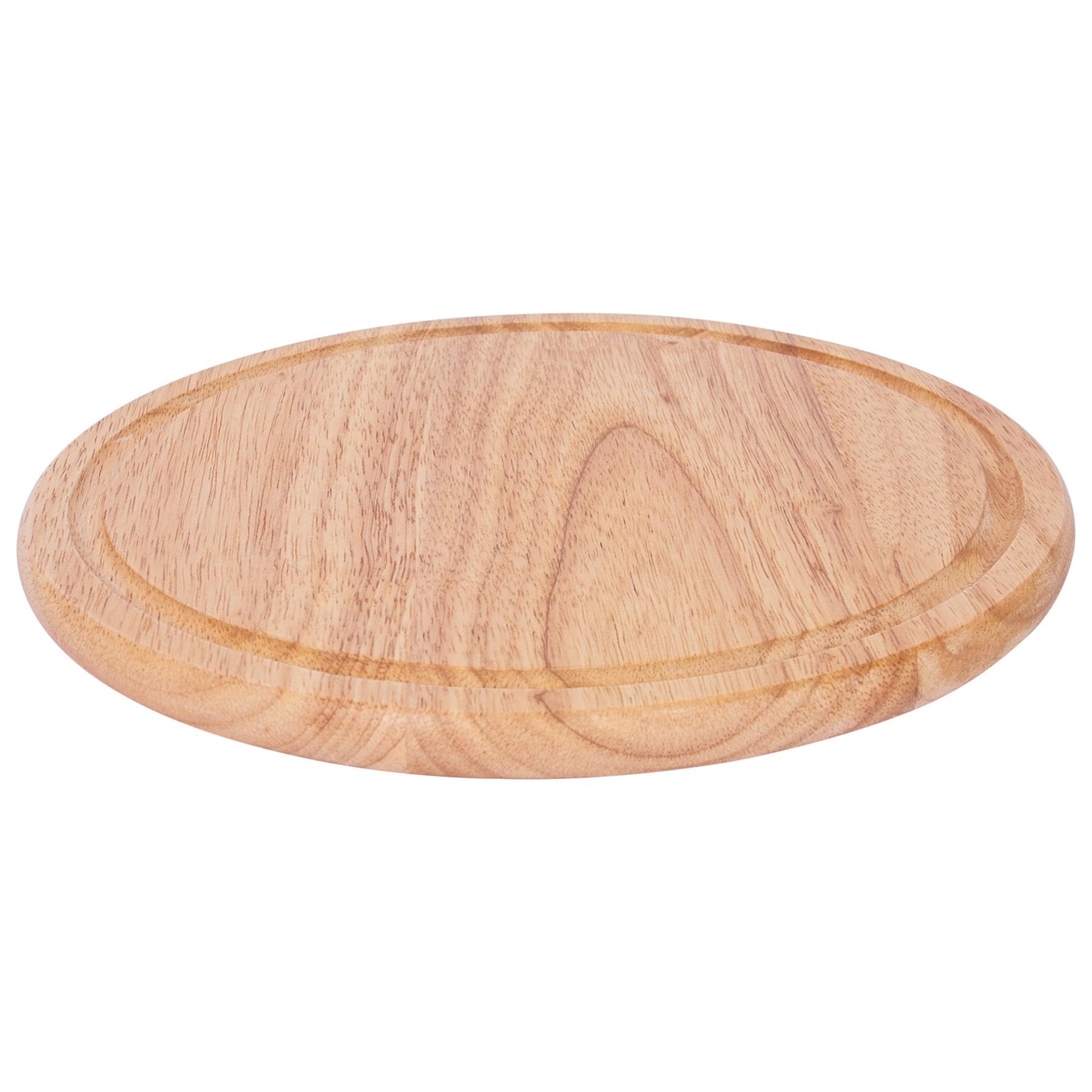 Argon Tableware Brown Wooden Chopping Board - 30X30x2cm Round Butchers Block Wood Cutting Board For Meat, Vegetables & Cheese - Charcuterie & Cheese Wood Chopping Mat For Kitchens