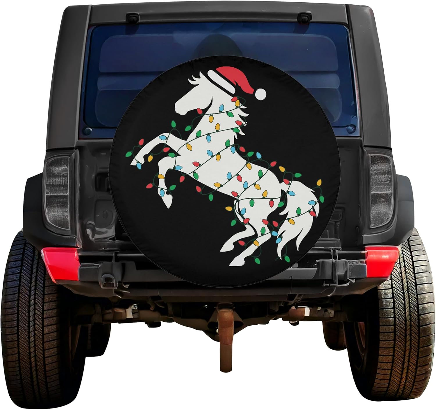 VanLich Shop Funny Horse Lovers Christmas Spare Tire Cover with/Without Backup Camera Hole – Merry Christmas Horse Tire Cover