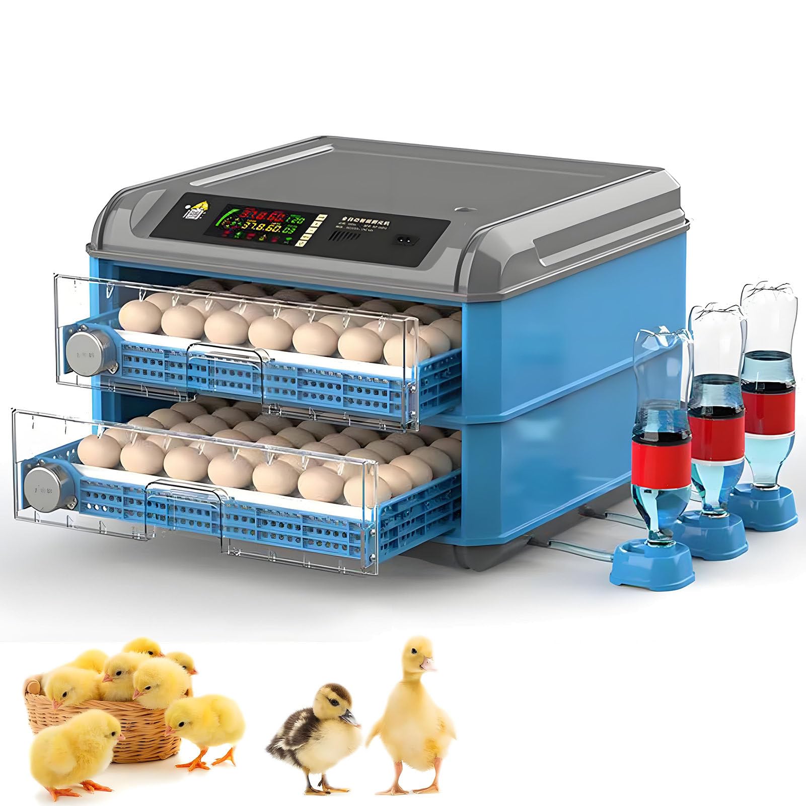 SHENGSHIYU Egg Incubator with Automatic Egg Turning,Temperature & Humidity Control,Poultry Hatcher Machine for Chickens Ducks Birds,General Purpose Incubator with LED Screen,Efficient Egg Ha 2Layers