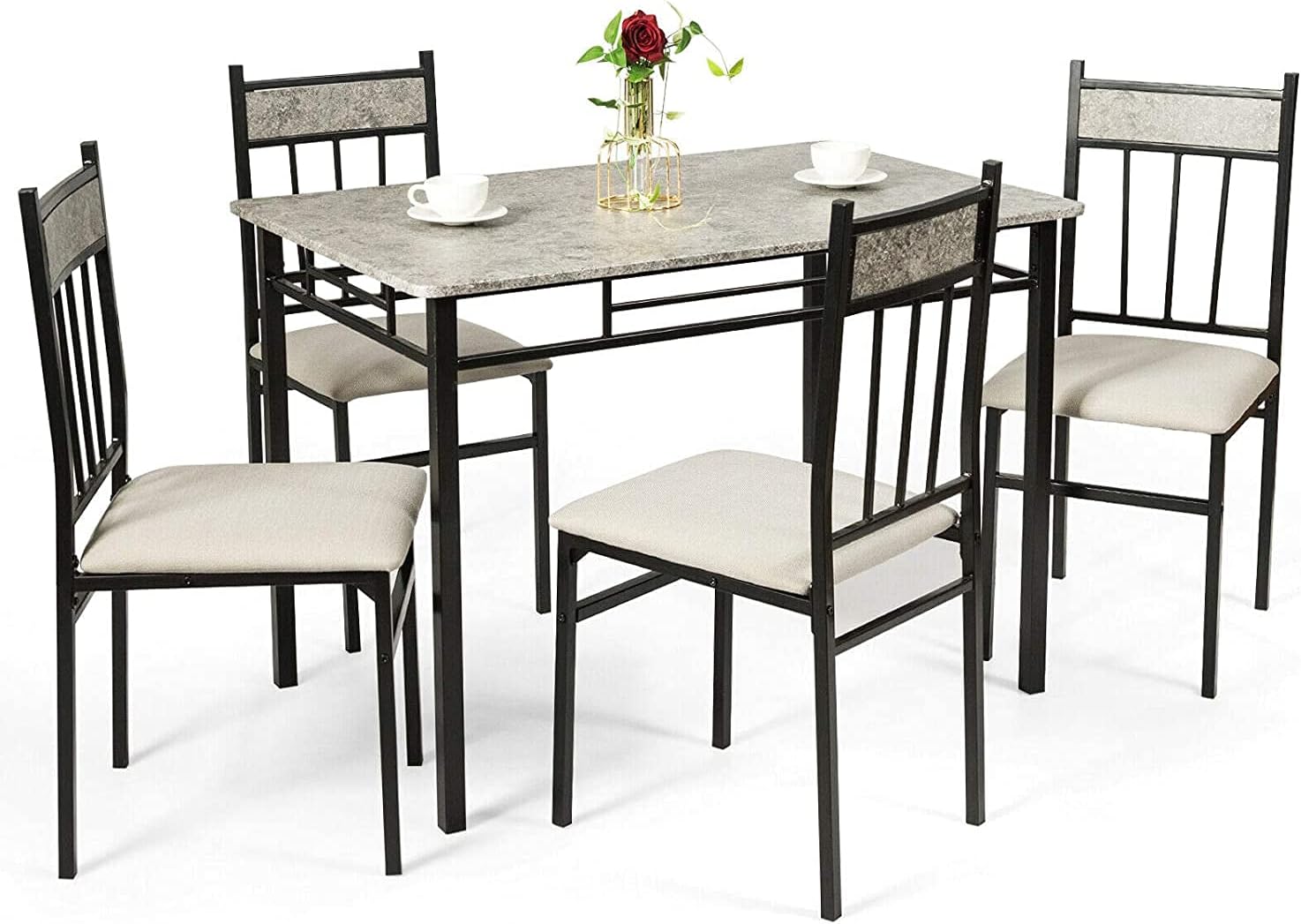 Amazon.com - Best Choice Products 5-Piece Metal and Wood Indoor Modern ...