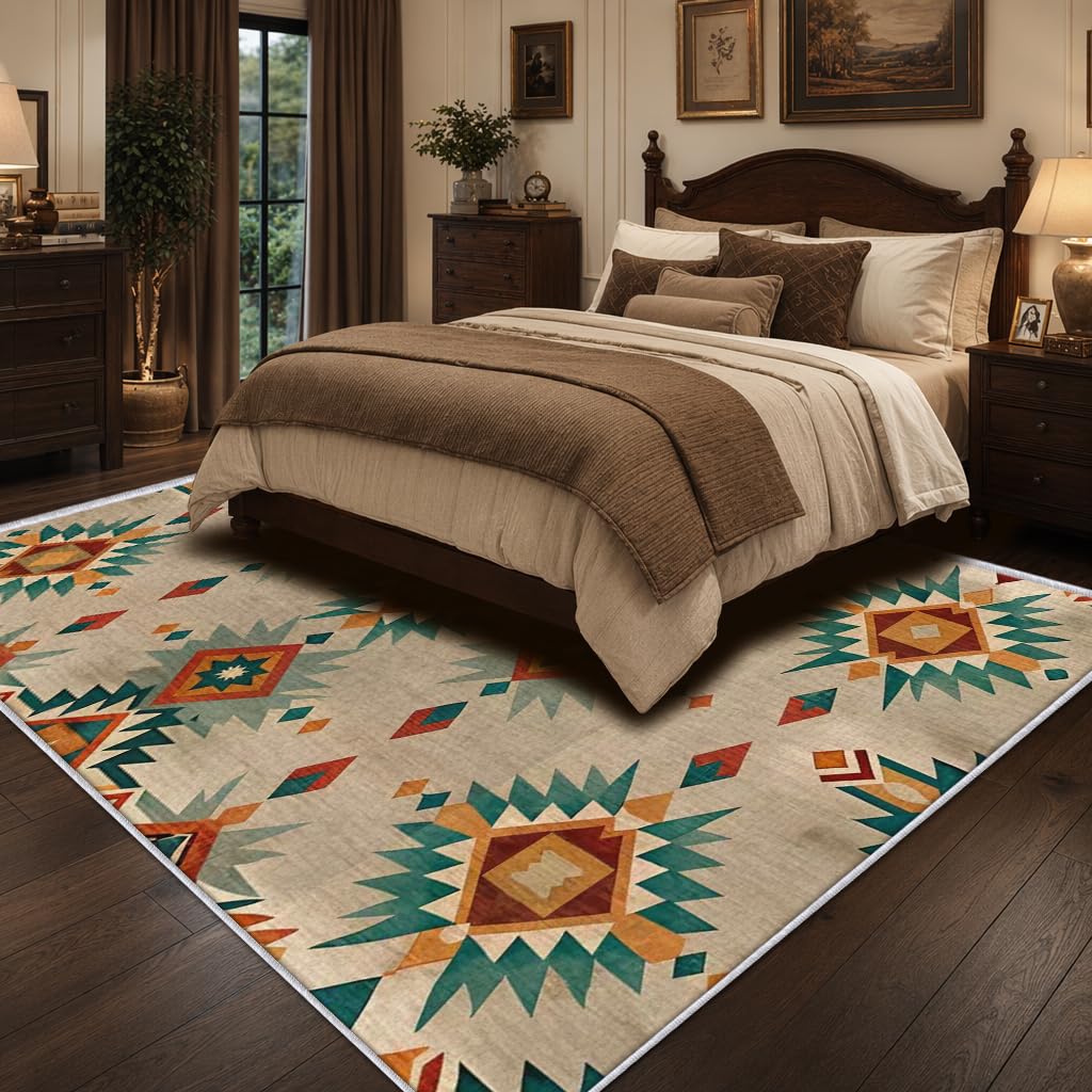 Tapis Azteque Salon Chambre Interieur Carré 200x200 cm