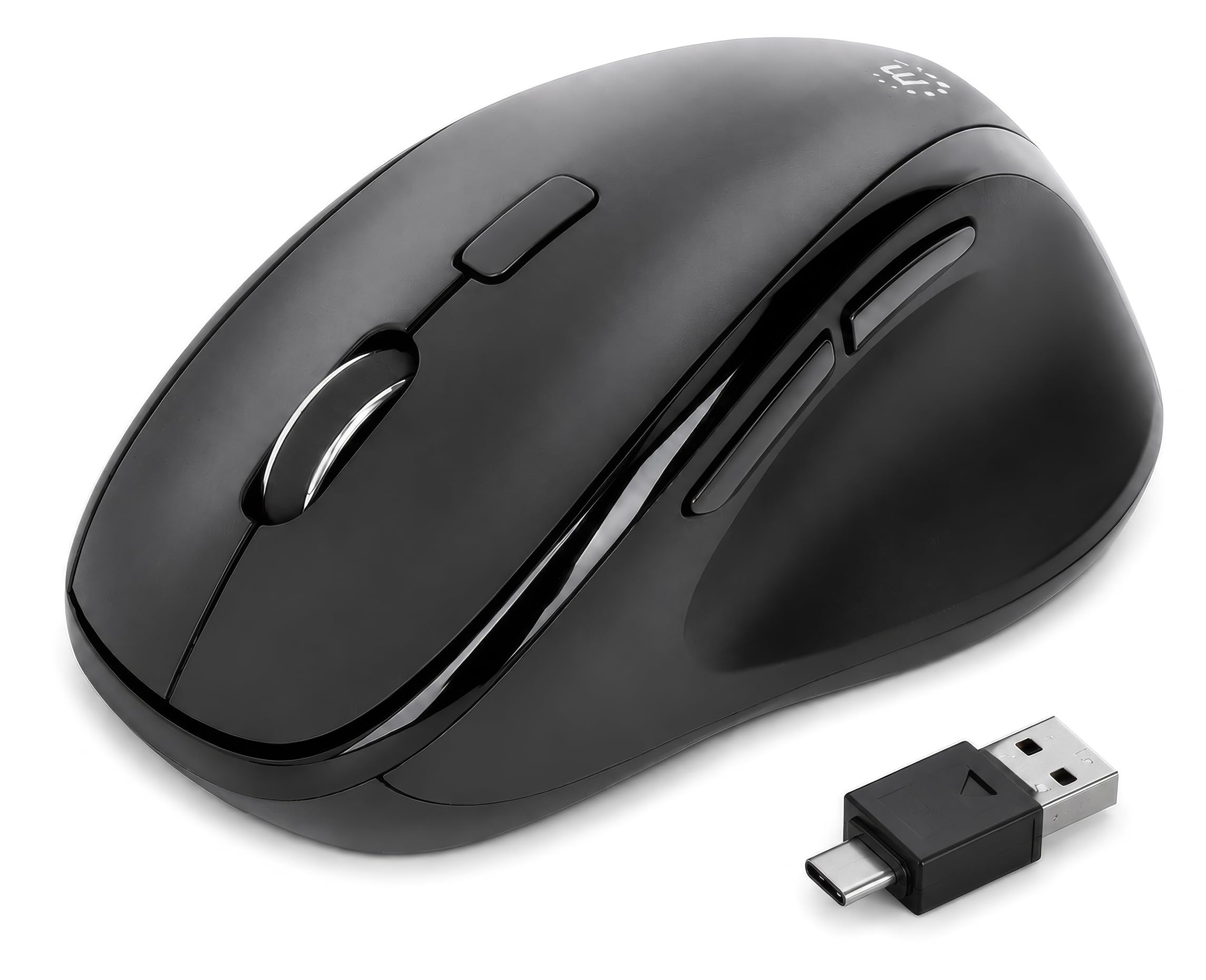 Ratón inalámbrico Manhattan 190237 ergonómico de 1600 DPI con 7 botones para oficina 8