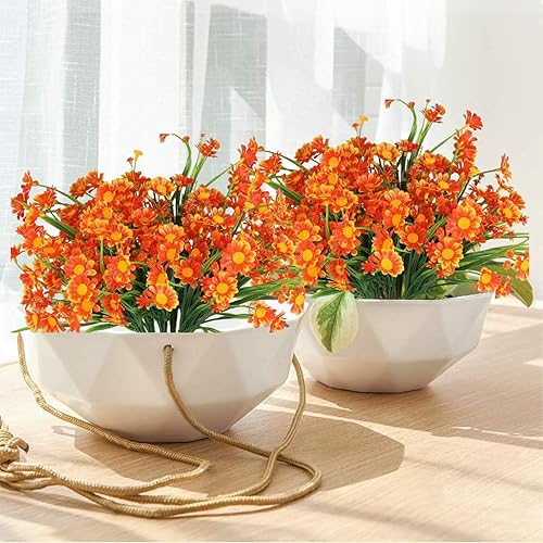 Miniatura 6 de Rinlong Mamás artificiales para exteriores, madres sintéticas, resistentes a los rayos UV, margaritas, flores para exteriores, otoño, plantas
