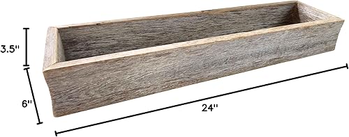 Miniatura 9 de Rockin' Wood Caja de madera rústica para centro de mesa fabricada en los Estados Unidos con madera de granero recuperada real, centro de mesa