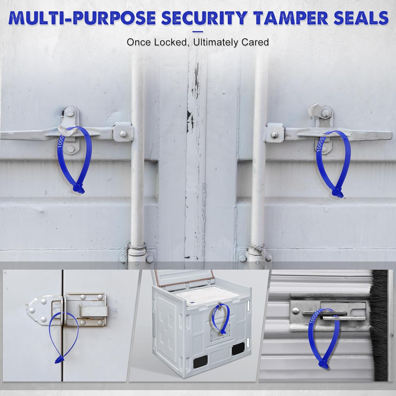 Roowest 1000 Pcs Plastic Truck Trailer Door Seals, Tamper Evident Security Tags, Numbered Safety Disposable Locks for Container Logistics Transport Package Shipping(Blue) - Image 6