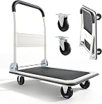 VEVOR Push Cart pliable Dolly, 330 lbs Capacité de charge, pliant plate-forme camion avec roues pivotantes, déplacement plate-formes à main camion à plat, Space Poignée de sauvegarde pour un stockage facile 29 x 18.9 x 32.5 dans