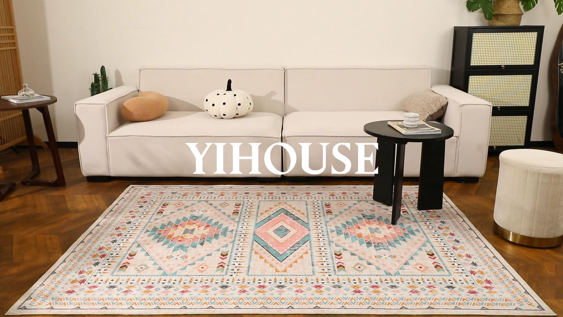 Tapete Boho para Sala 5'x7' Rosa/Azul miniatura 7
