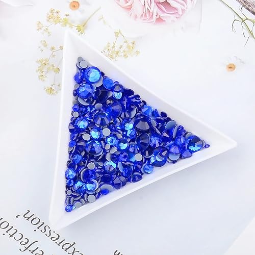 Miniatura 4 de 4000 piezas de diamantes de imitación de hierro de FYGEM Hot Fix para bricolaje con bolígrafo de recolección (6 tamaños, 4000 unidades, zafiro)