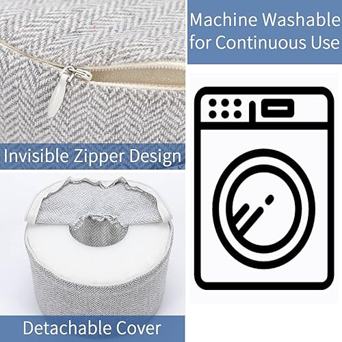 Miniatura 3 de SWISSELITE Almohada de apoyo para el pie, cojín protector de tobillo, con cremallera antiescaras y funda extraíble, almohada de elevación de pies,