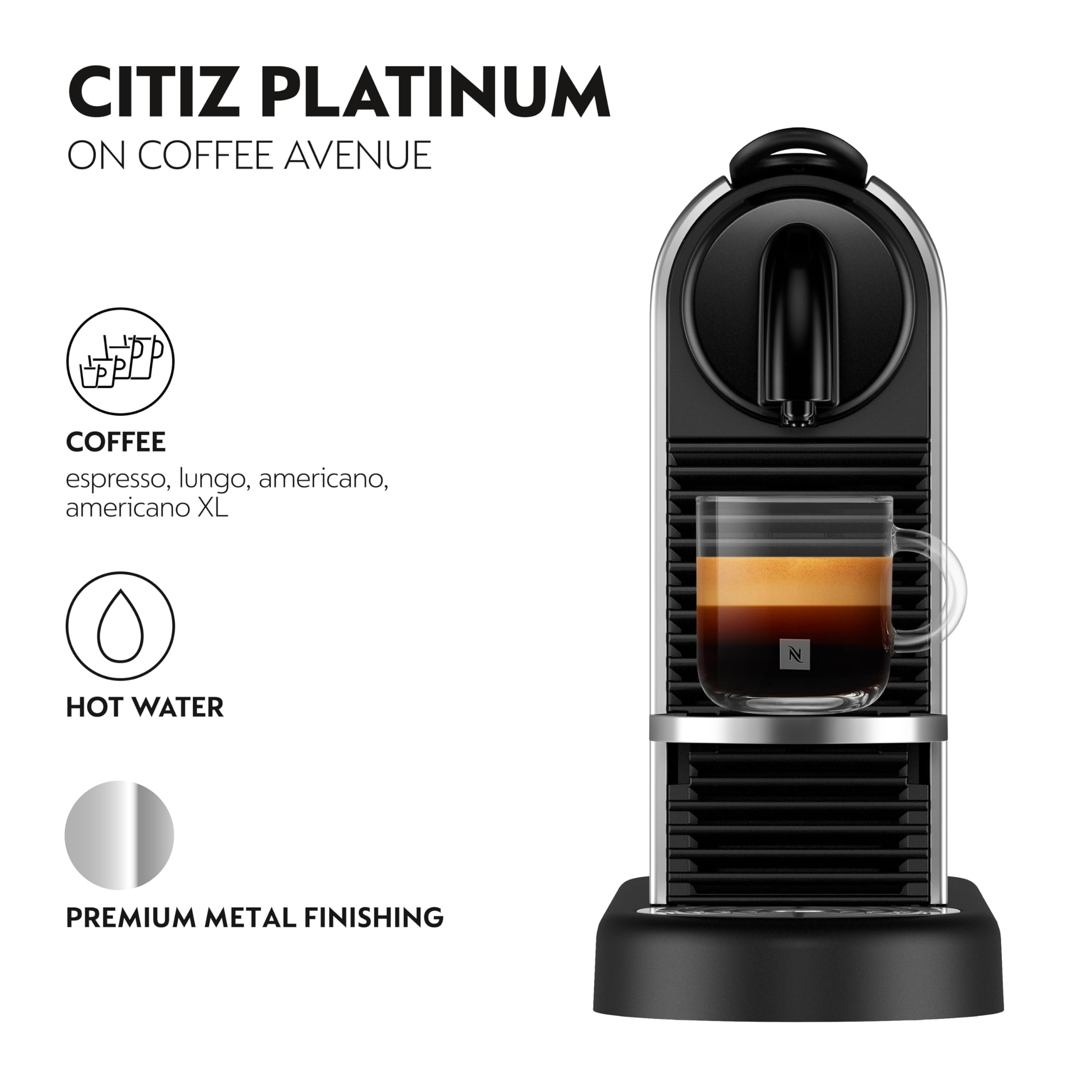 Nespresso Citiz Platinum Coffee Machine, Titan : Amazon.sg: Home