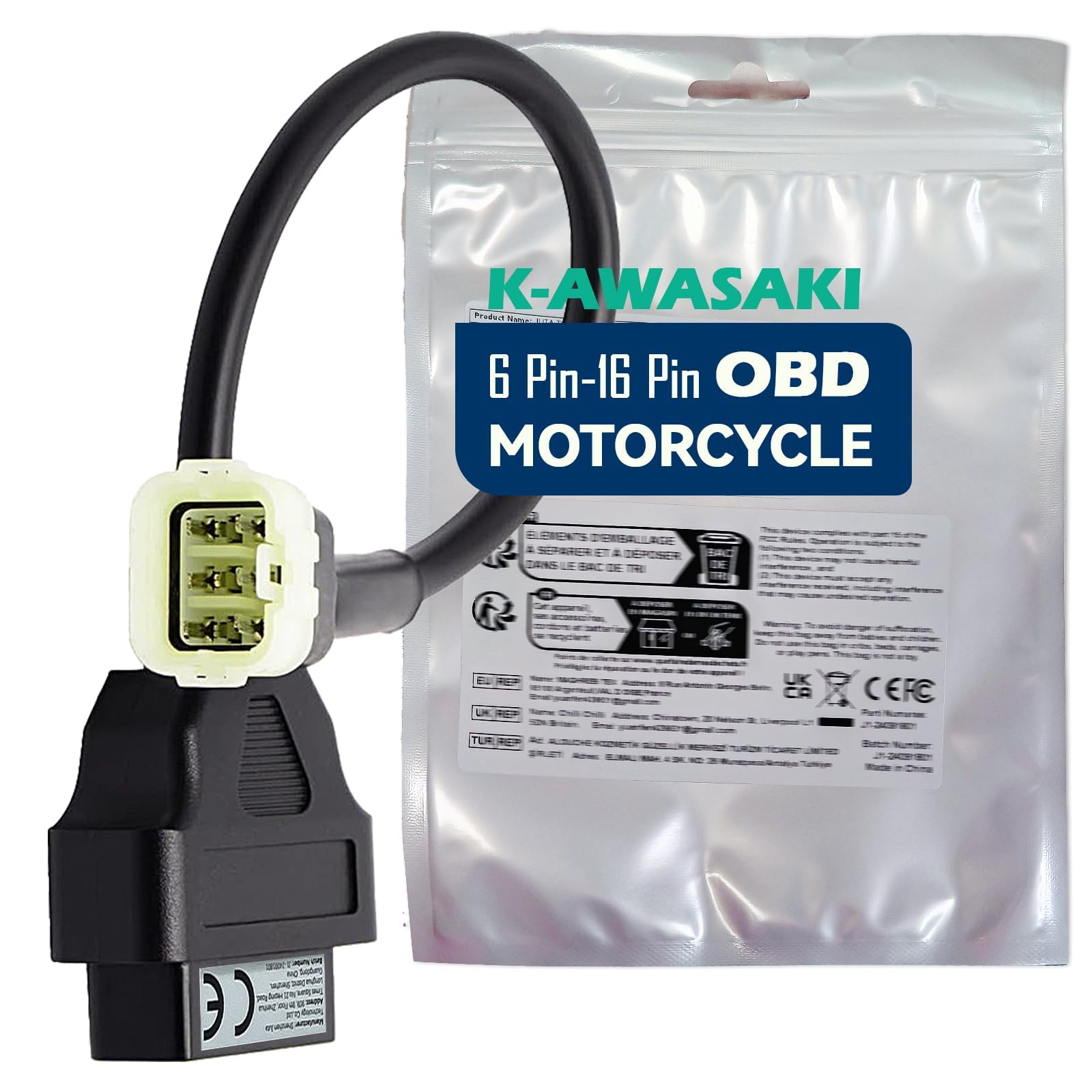 Amazon.co.jp: KawasakiオートバイOBD2アダプター用、6ピンから16ピン