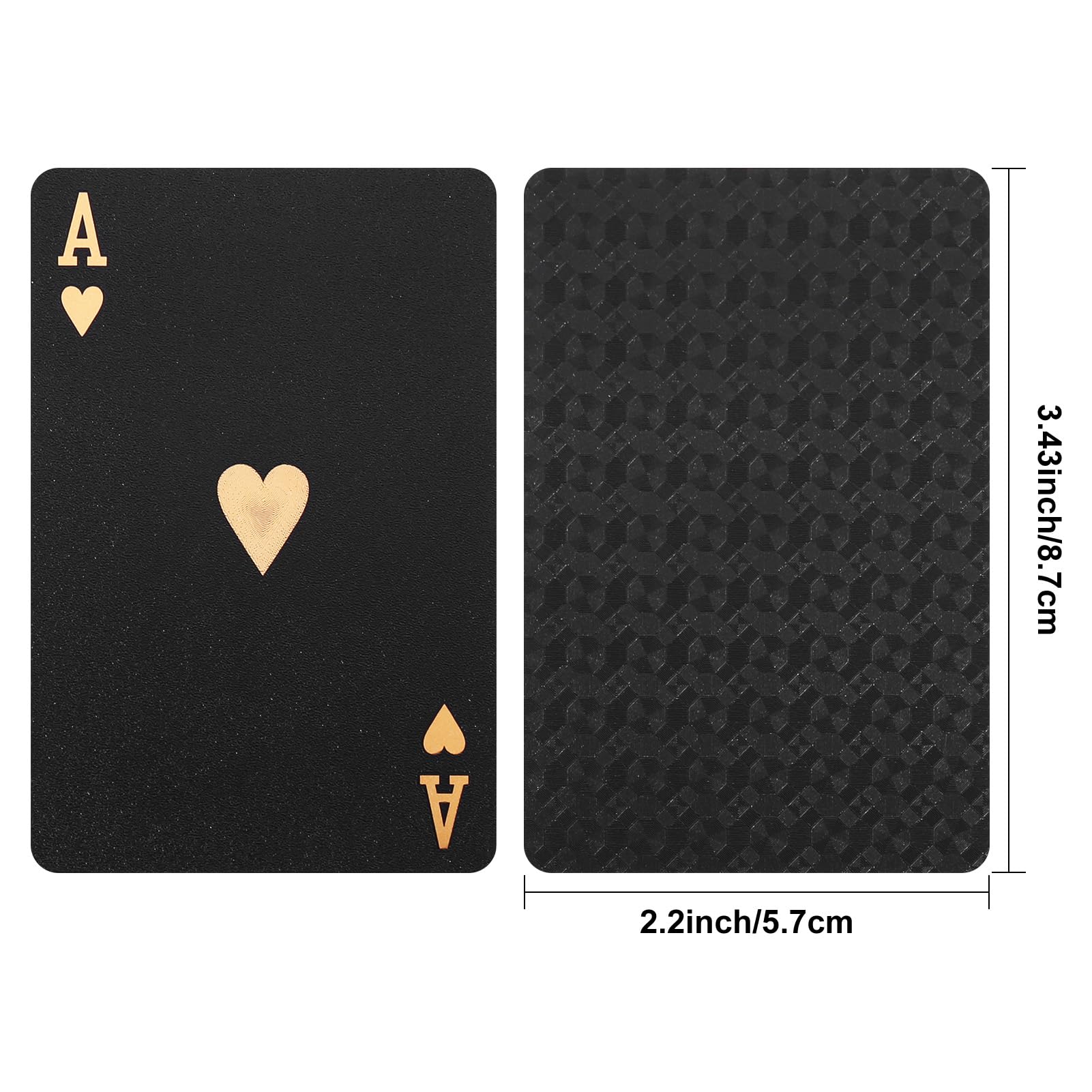 Juego De Cartas Negro Y Dorado - 2 Barajas Impermeables PET, Ideales Para Fiestas