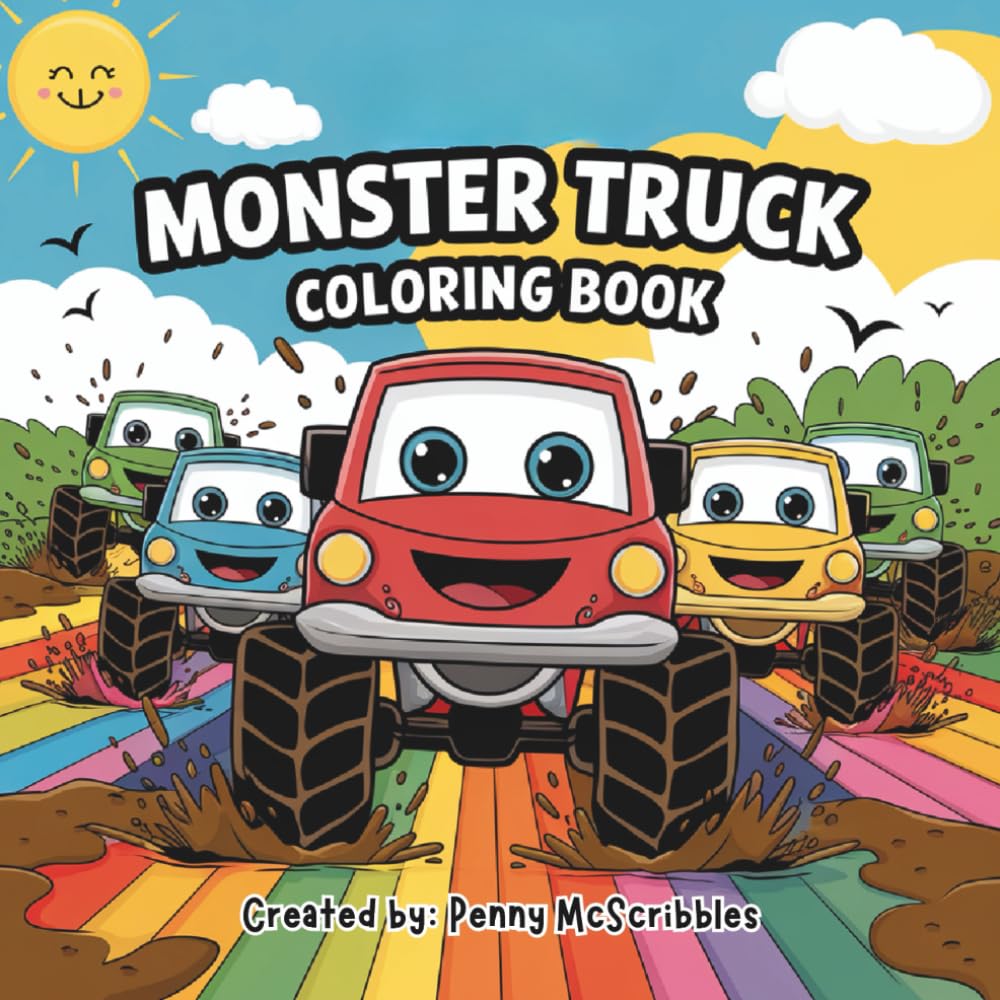 Monster Truck Coloring Book: Big Wheels, Silly Smiles and Tons of Coloring Fun for Kids