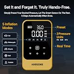 Tire Inflator Portable Air Compressor, Cordless Air Pump with 150 PSI, Electric Mini Bike Pump with Digital Pressure Gauge for Auto, Motorcycle, Bicycle, Balls, Car Accessories