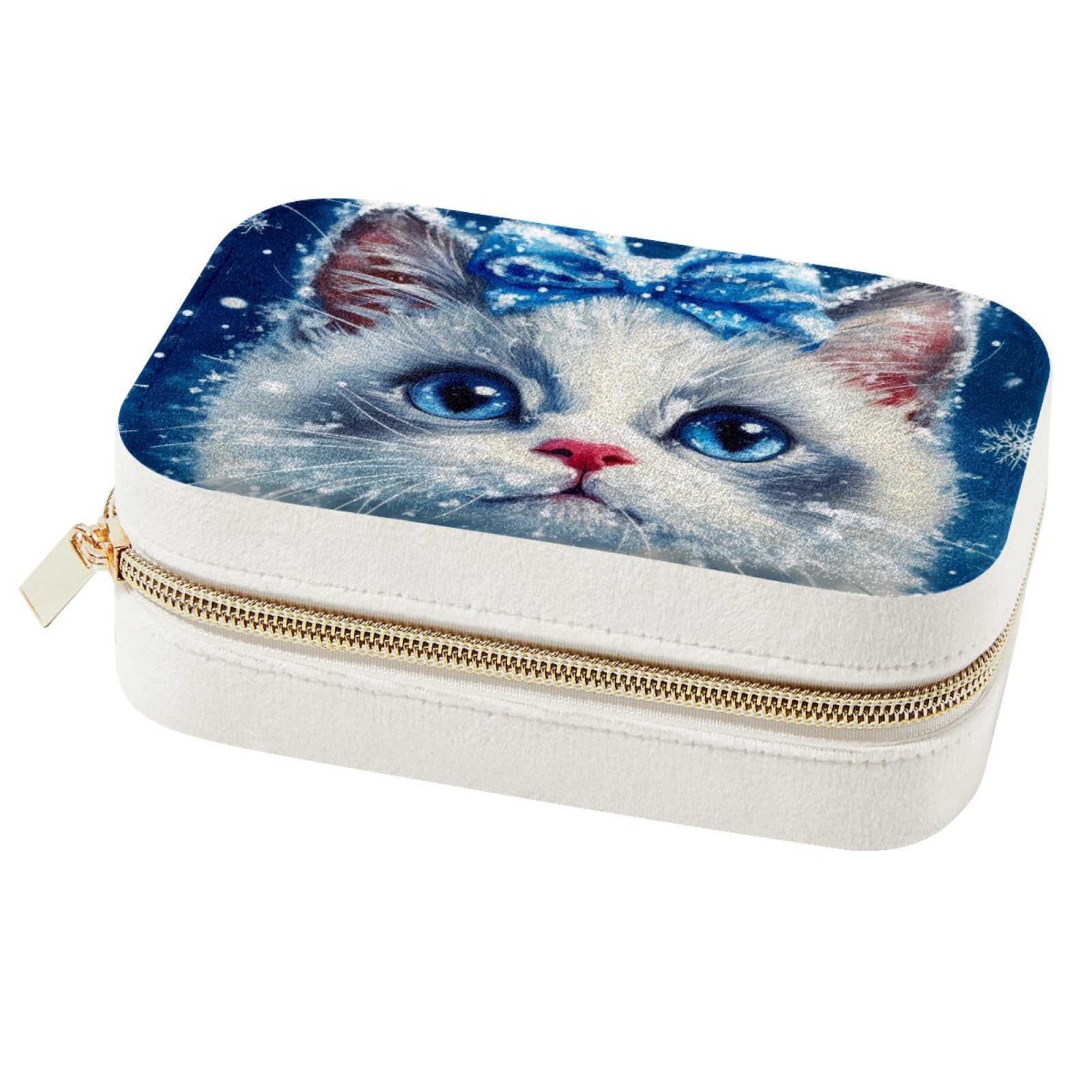 Boîte à bijoux de voyage compacte avec nœud et intérieur doux