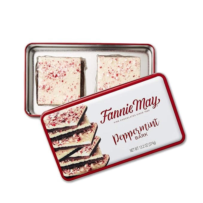 Fannie May Peppermint Bark and Creamy Confection Christmas